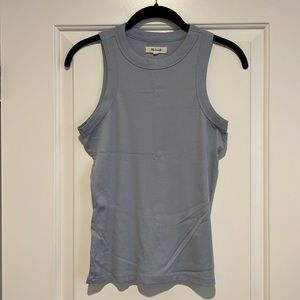 Madewell Brightside Rib Cutaway Tank, Lavender, Size XS